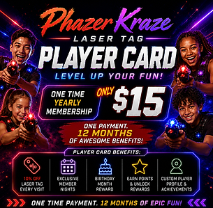 Phazer Kraze Laser Tag | Unforgettable Birthdays | 252 River Rock